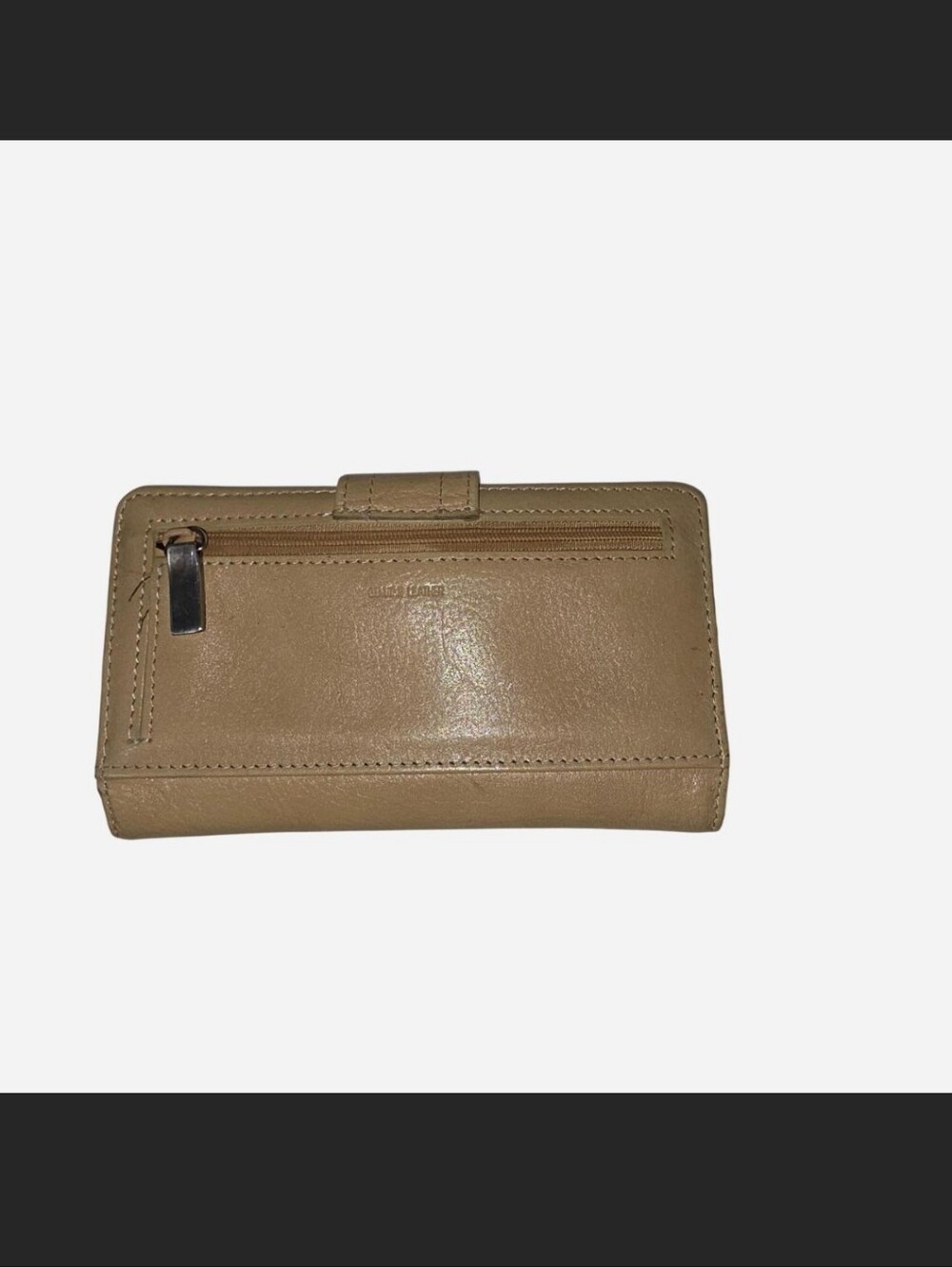 Fossil Two-Tone Teal & Tan Leather Wallet / Checkbook Organizer - Picture 2 of 5